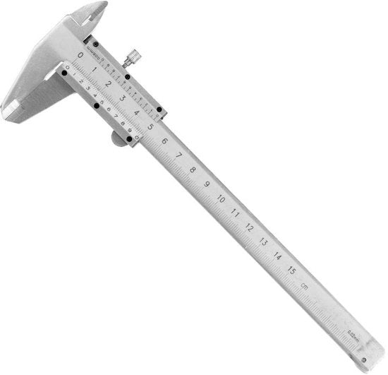 Misuratore a Vernier 0-150 mm - Precisione Alta - Acciaio Inossidabile - Strumento Duraturo - Facile da Leggere - Righello