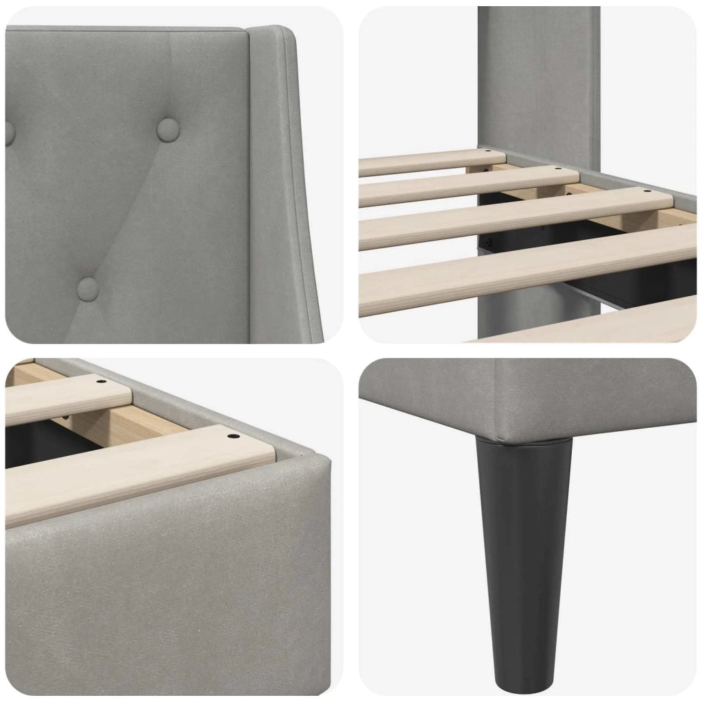 Struttura del letto Grigio chiaro 120 x 190 cm Velluto 42027412