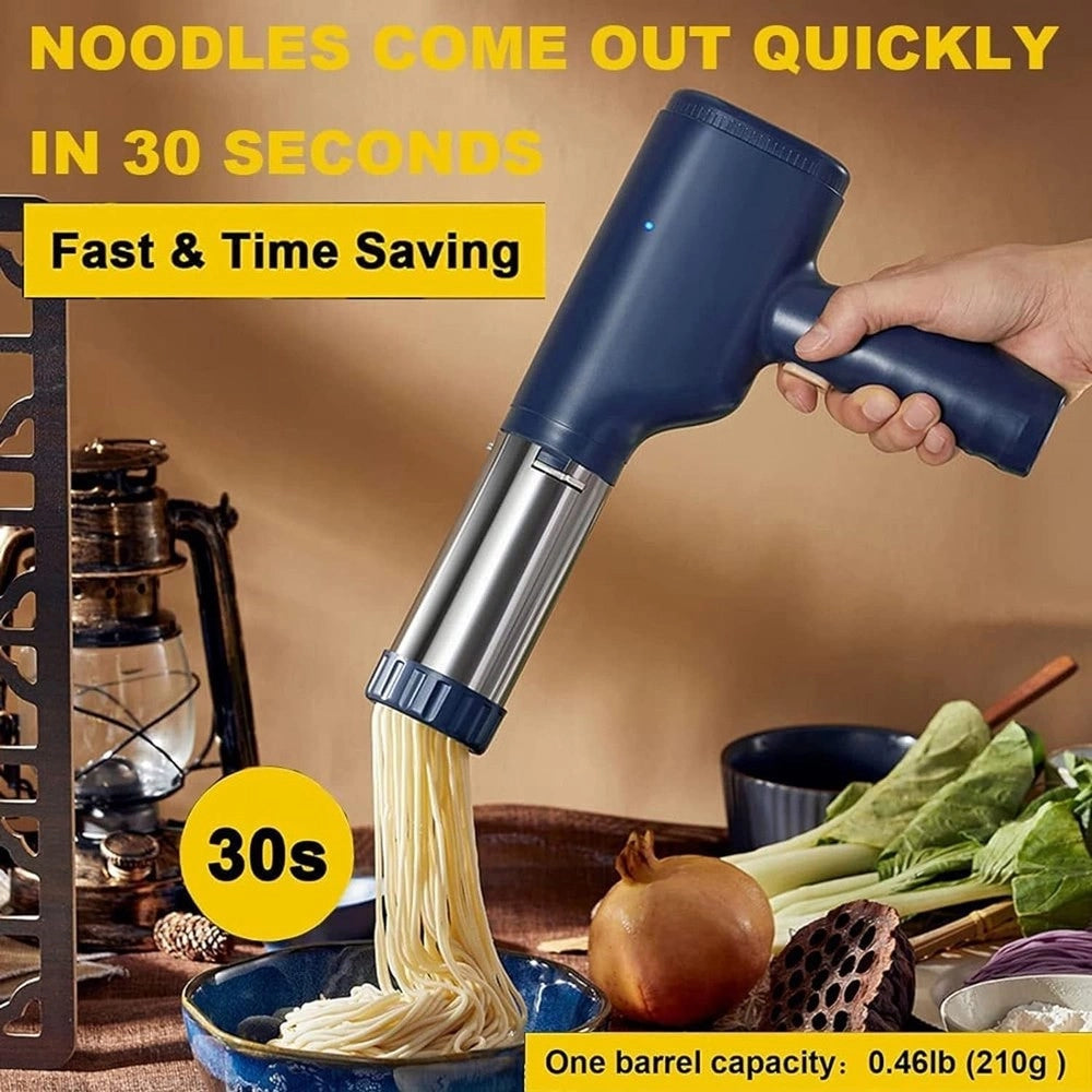 Trade Shop - Macchina Per Pasta Elettrica Wireless Automatica Portatile Cucina Con 3 Stampi -