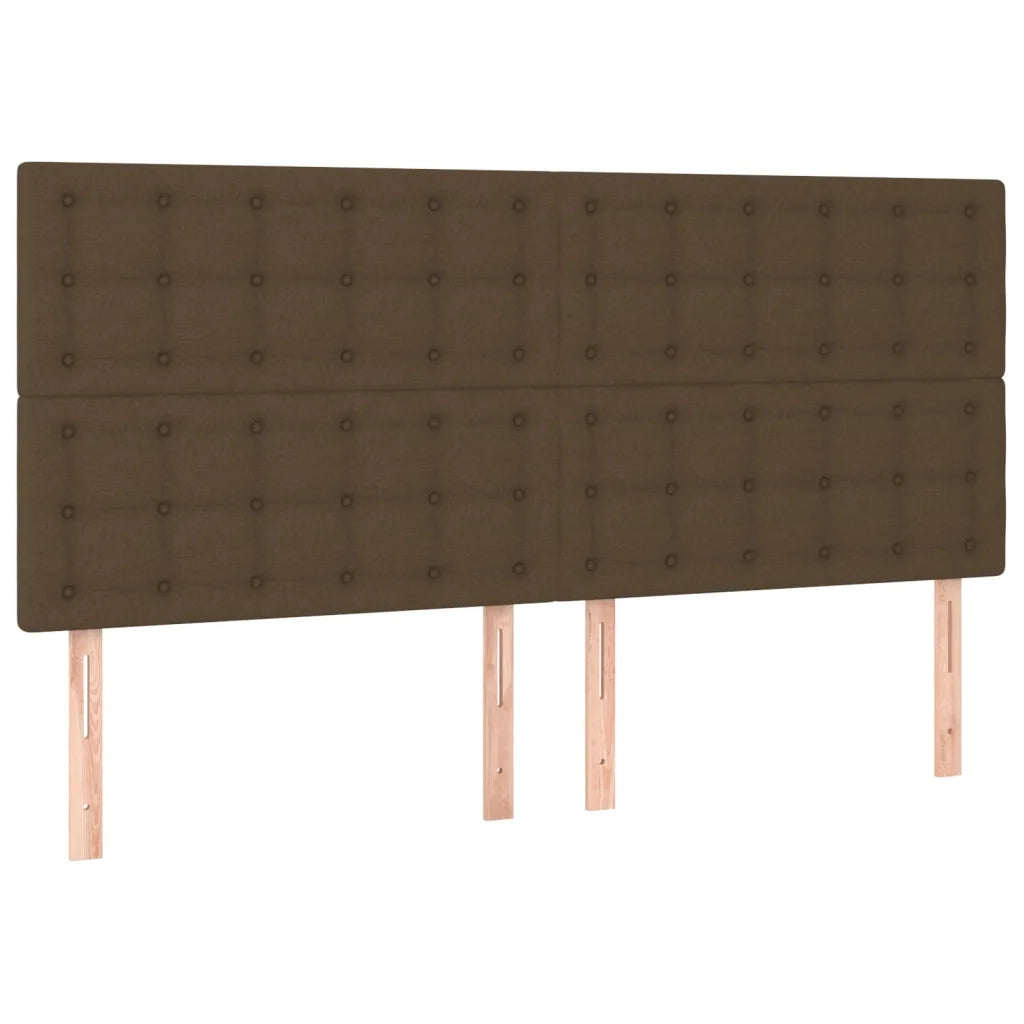 Testiera a LED Marrone Scuro 180x5x118/128 cm in Tessuto 3122875