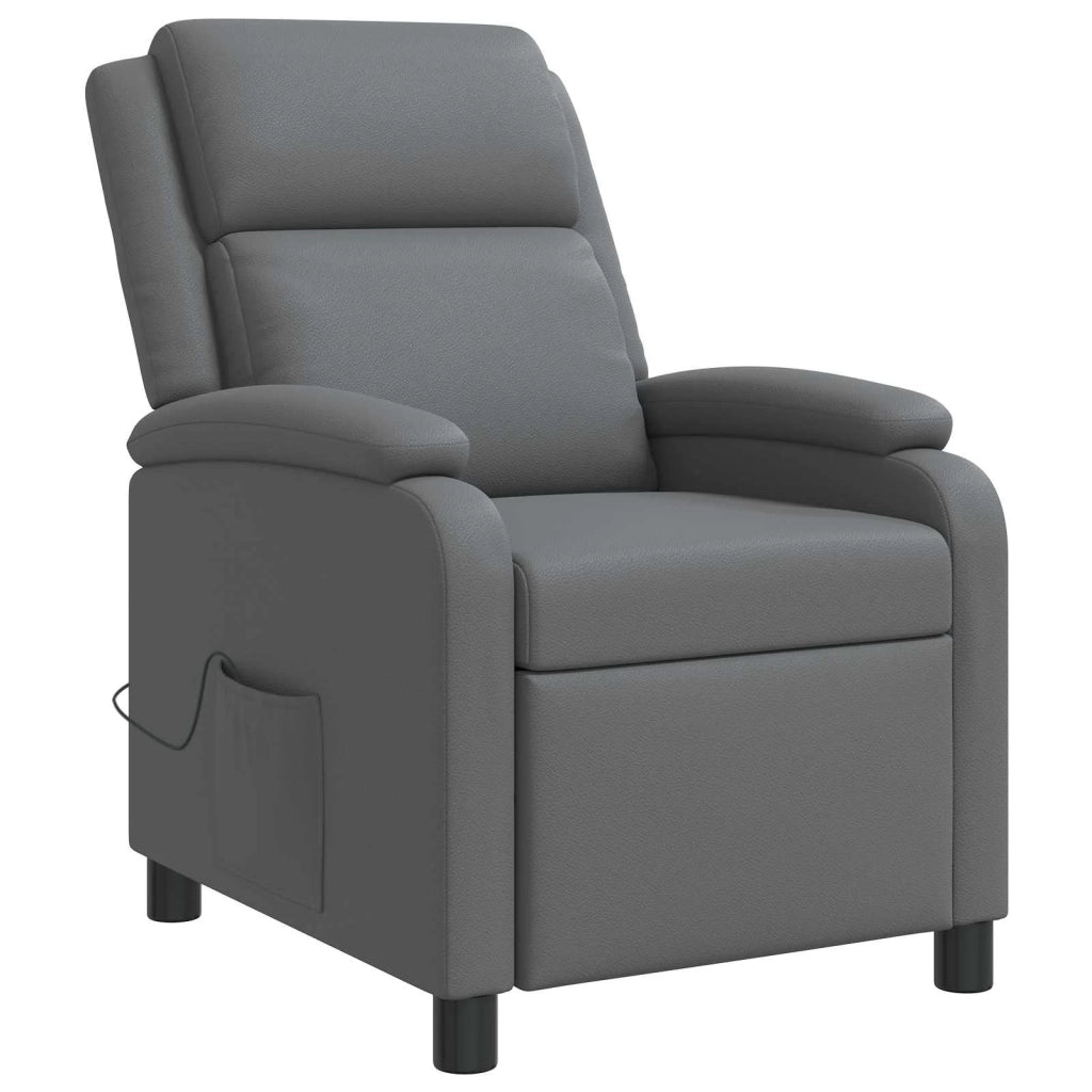 Poltrona Massaggiante Grigio Similpelle 42034864