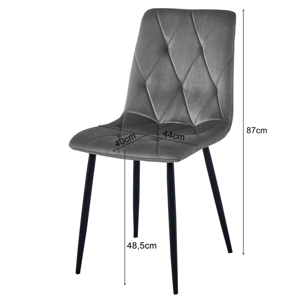 Set di 2 sedie Libra in tessuto marrone e gambe nere