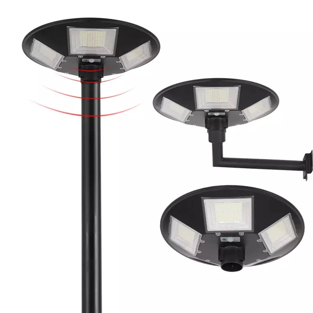 Trade Shop - Lampione Ufo Led Solare 350w Sensore Movimento Crepuscolare Luce Fredda 6500k Ip65 -