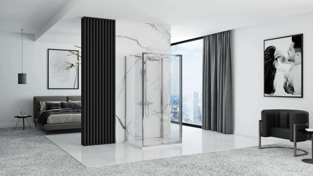 Cabina Doccia A Parete Rea Rapid Slide Chrome 120x100