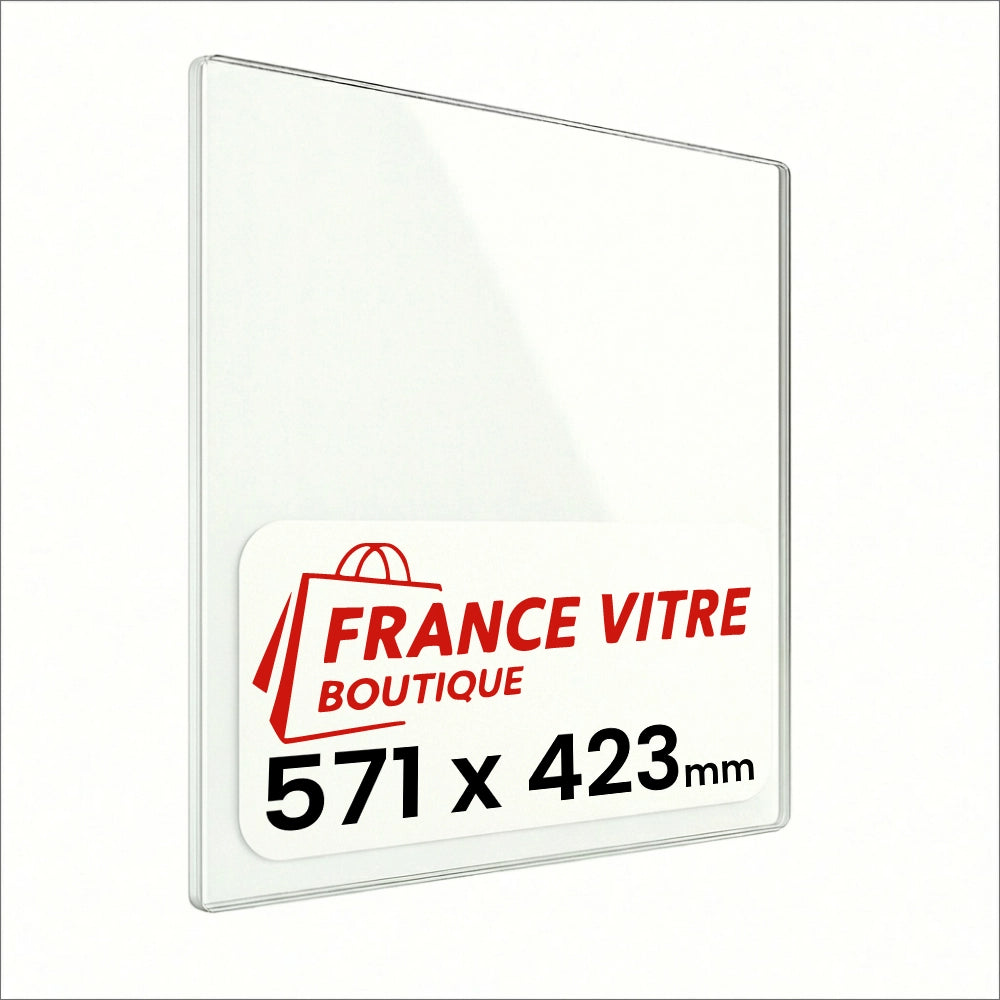 571 x 423 x 4 mm - Vetro per stufa a legna - vetro camino di ricambio - vetro per caminetto resistente al fuoco - France Vitre