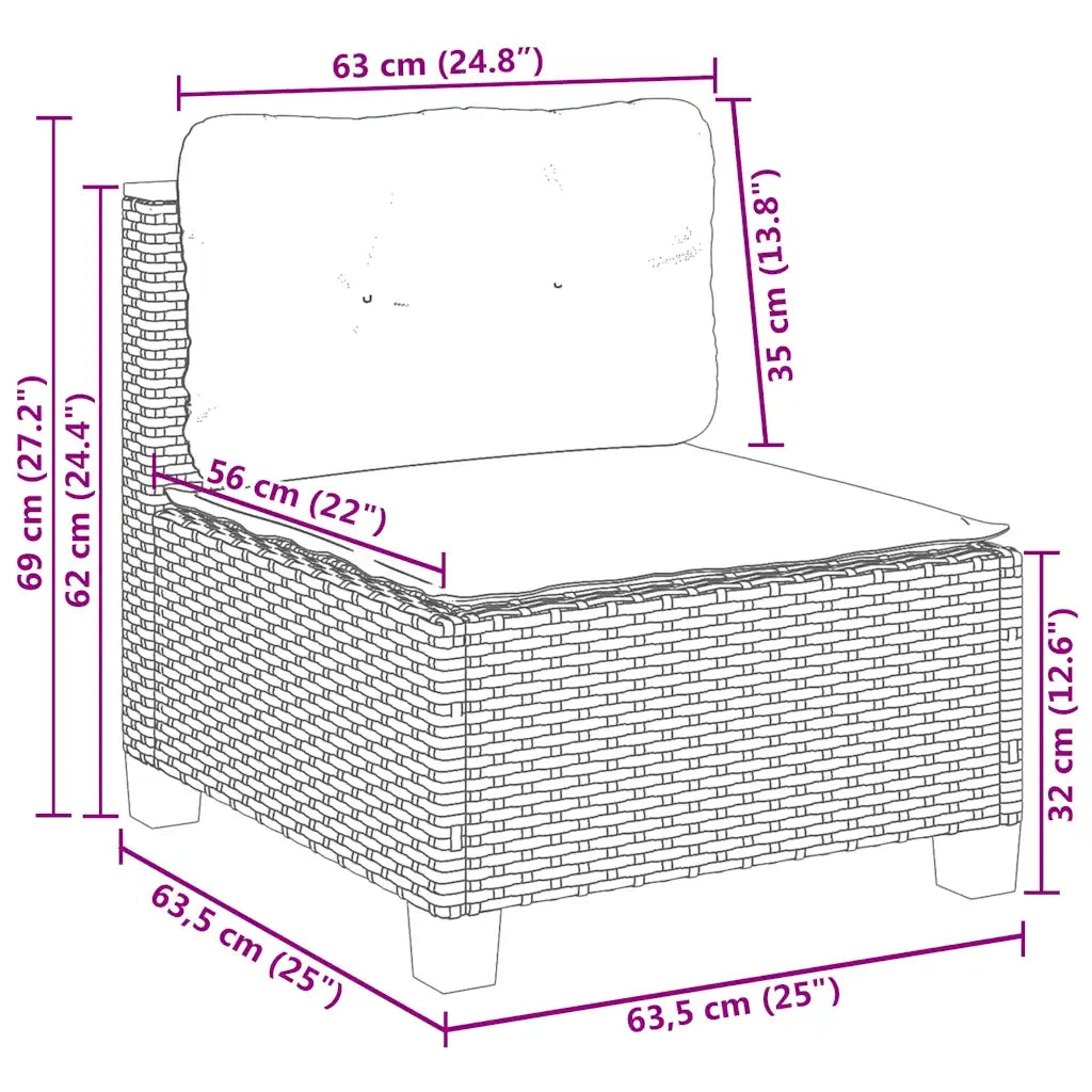 Set Divano da Giardino 10 pz con Cuscini Beige in Polyrattan 3262045