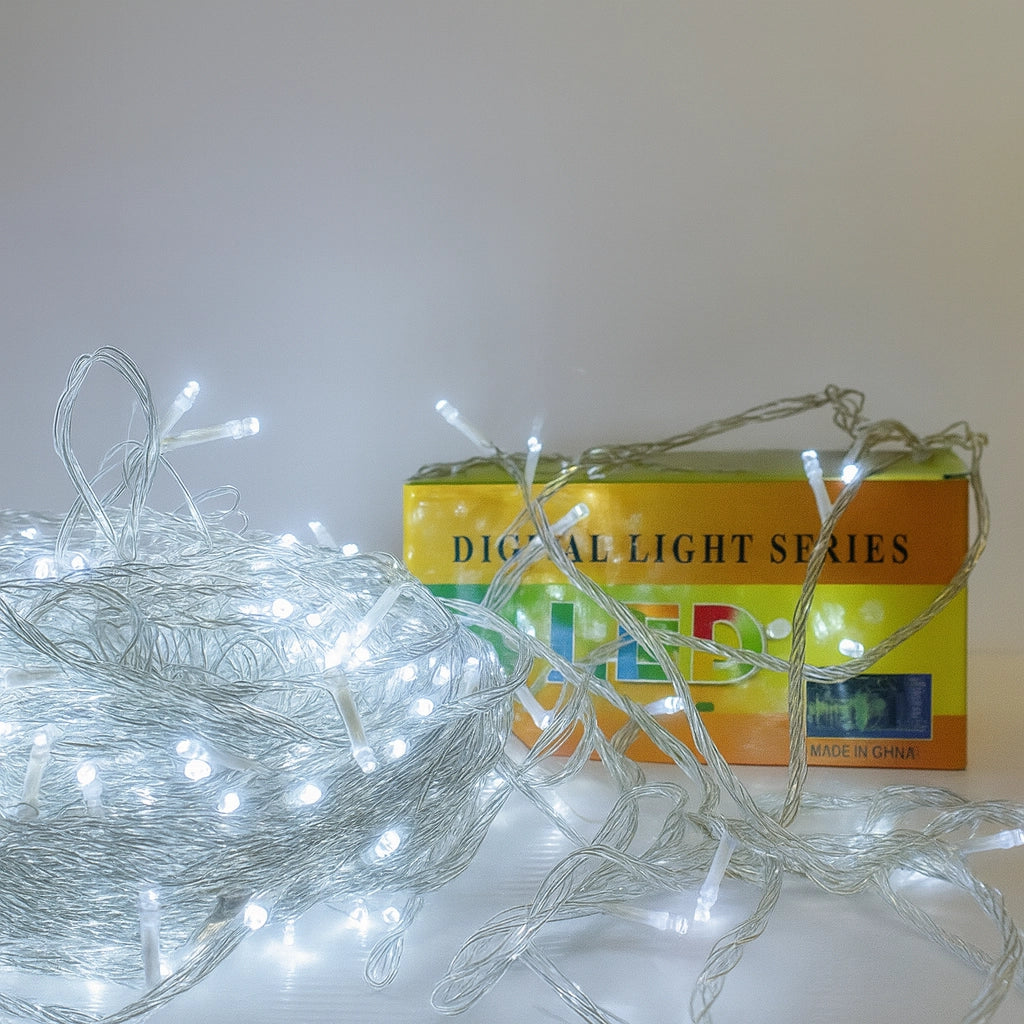 Luci Led per albero di natale decorazione con 8 giochi luce da 10/20/30/50 metri colori misti certificate IP65 prolungabile LUNGHEZZA: 50 mt - 500 led, COLORE LED: BIANCO FREDDO