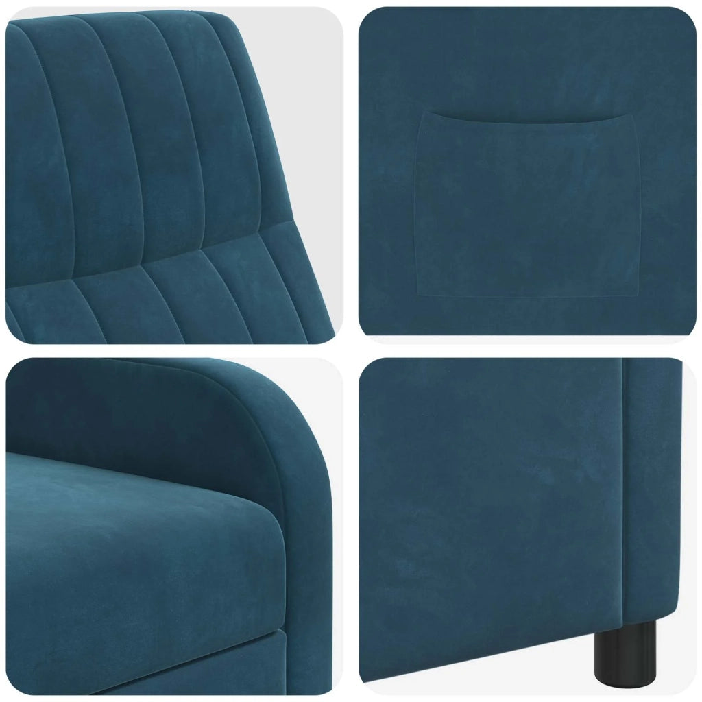 Poltrona reclinabile Blu Velluto (V) 42035117
