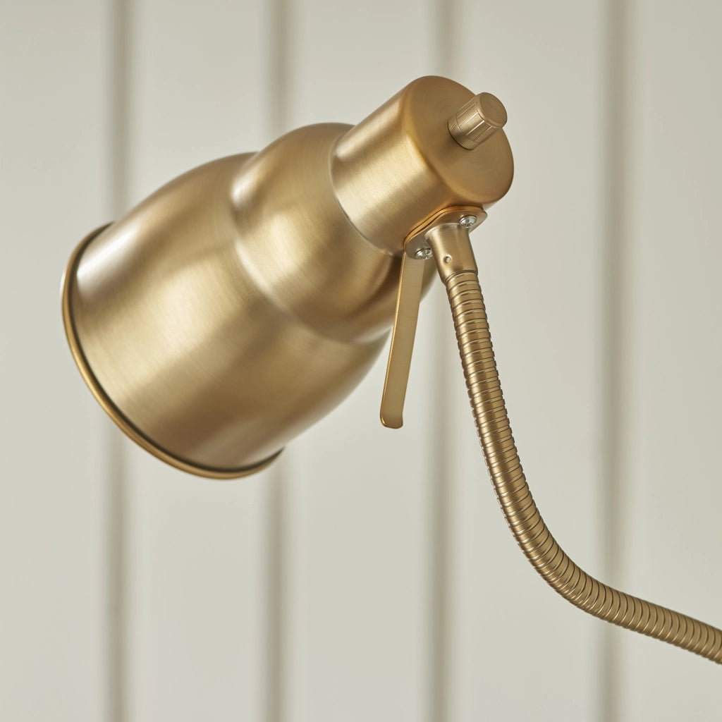 Lampada terra industrial ottone braccio flex GU10 Endon