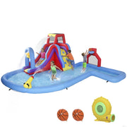 Piscina gonfiabile con scivolo e canestro ¨C Minimal ¨C Grigio 366x366x122 cm