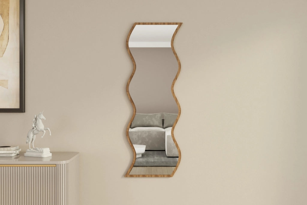 Specchio in legno "Safi" 40 x 2,2 x 120 cm - Bianco