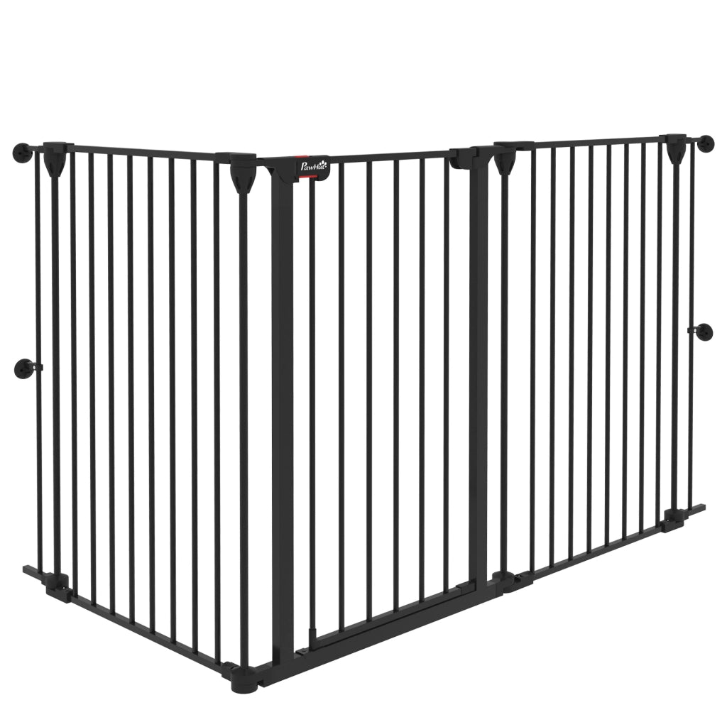 Cancelletto per Cani a 3 Pannelli ¨C Minimal ¨C Nero 206x90cm