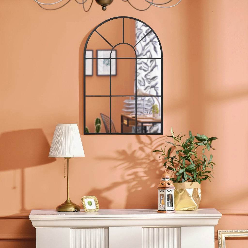 Specchio Muro Arco Finestra ¨C Zephmum ¨C Nero 91x60 cm