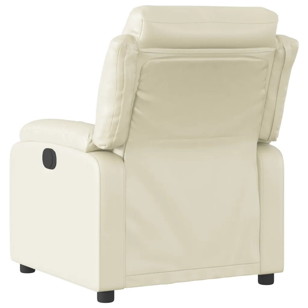 Poltrona Reclinabile Elettrica Crema in Similpelle 3205029