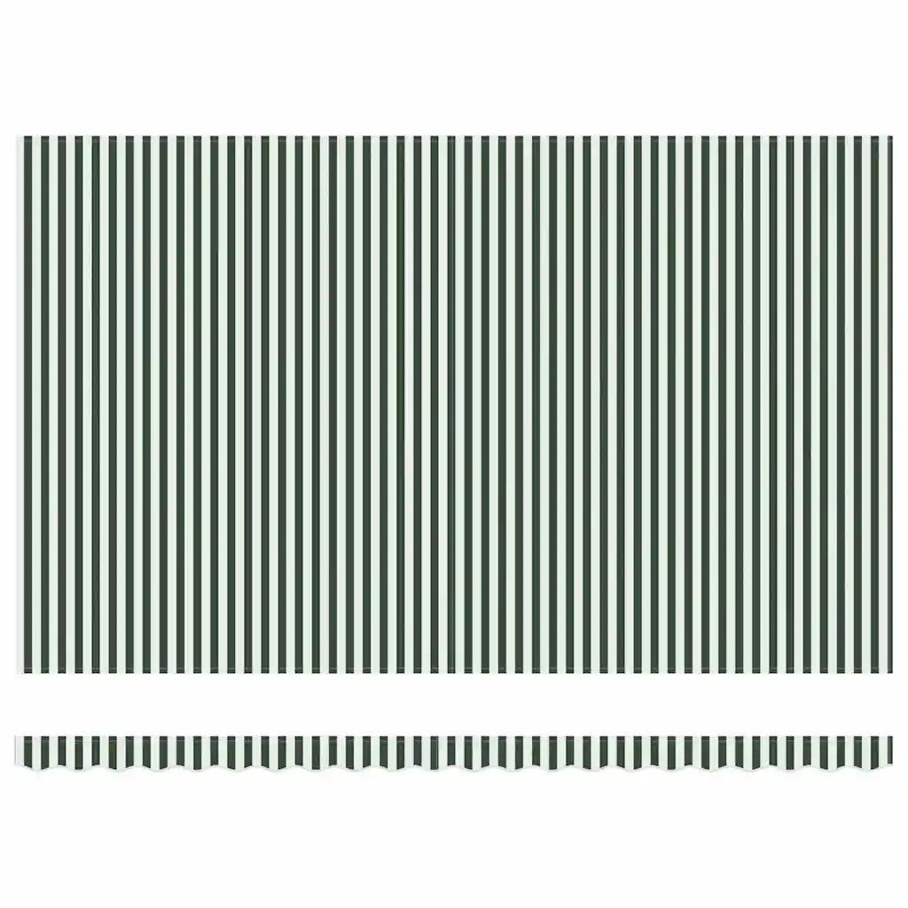 Tenda da Sole | Tenda Retrattile Verde e Bianco 500 ¡Á 300 cm