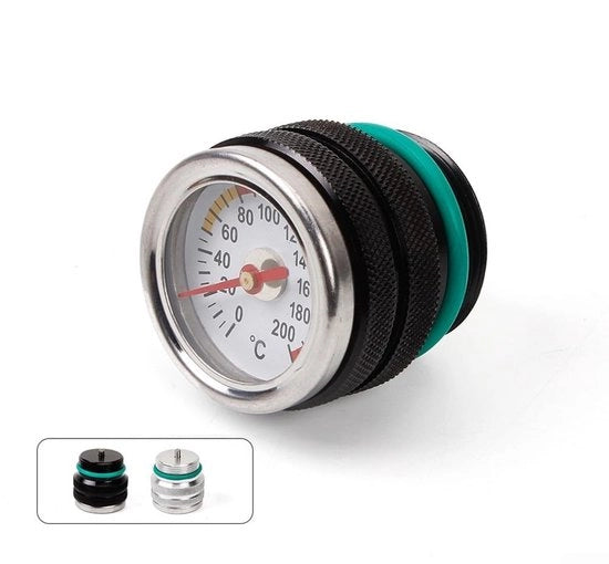 Indicatore di Olio di Alta Qualità - Visualizzazione della Temperatura dell'Olio Motore - Lega di Alluminio - Posizionamento sulla Parte Anteriore - Compatibile con W650/W400/W800 - Facile da Installare - Termometro per Motocicletta