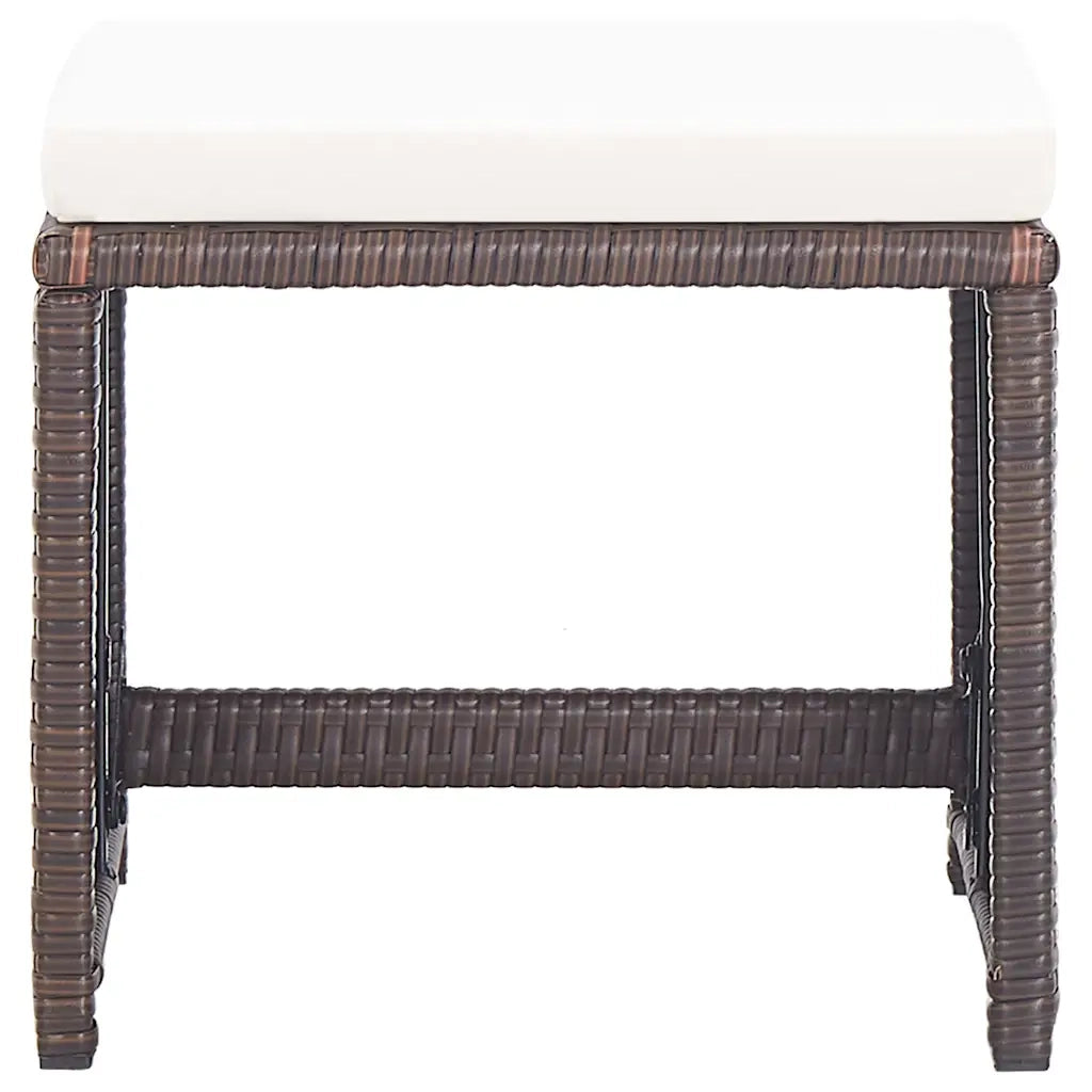 Set da Pranzo da Giardino 15 pz con Cuscini Polyrattan Marrone 46421
