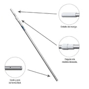 Trade Shop - Asta Manico Telescopico 240cm In Allumino Per Retino Pulizia Della Piscina 42398 -