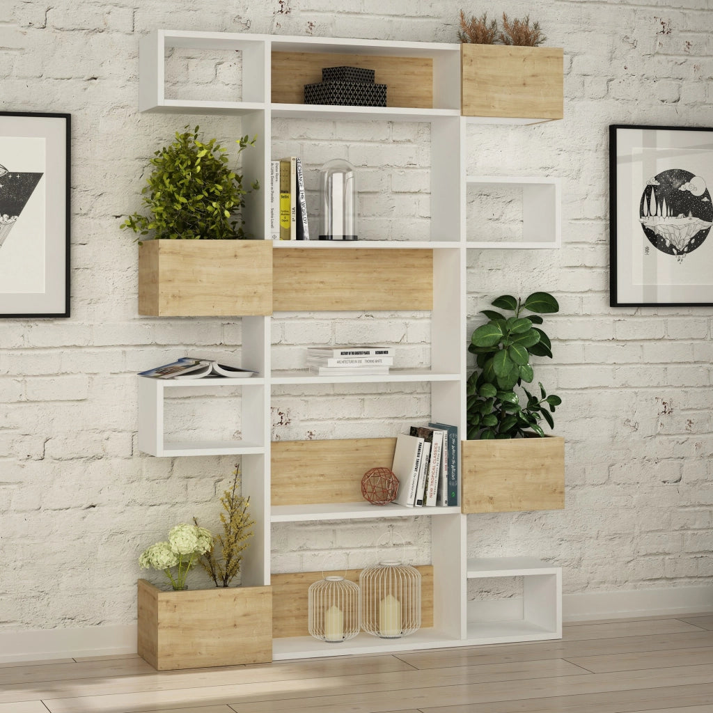 Libreria in legno "Niho" 120 x 27 x 171 cm - Bianco