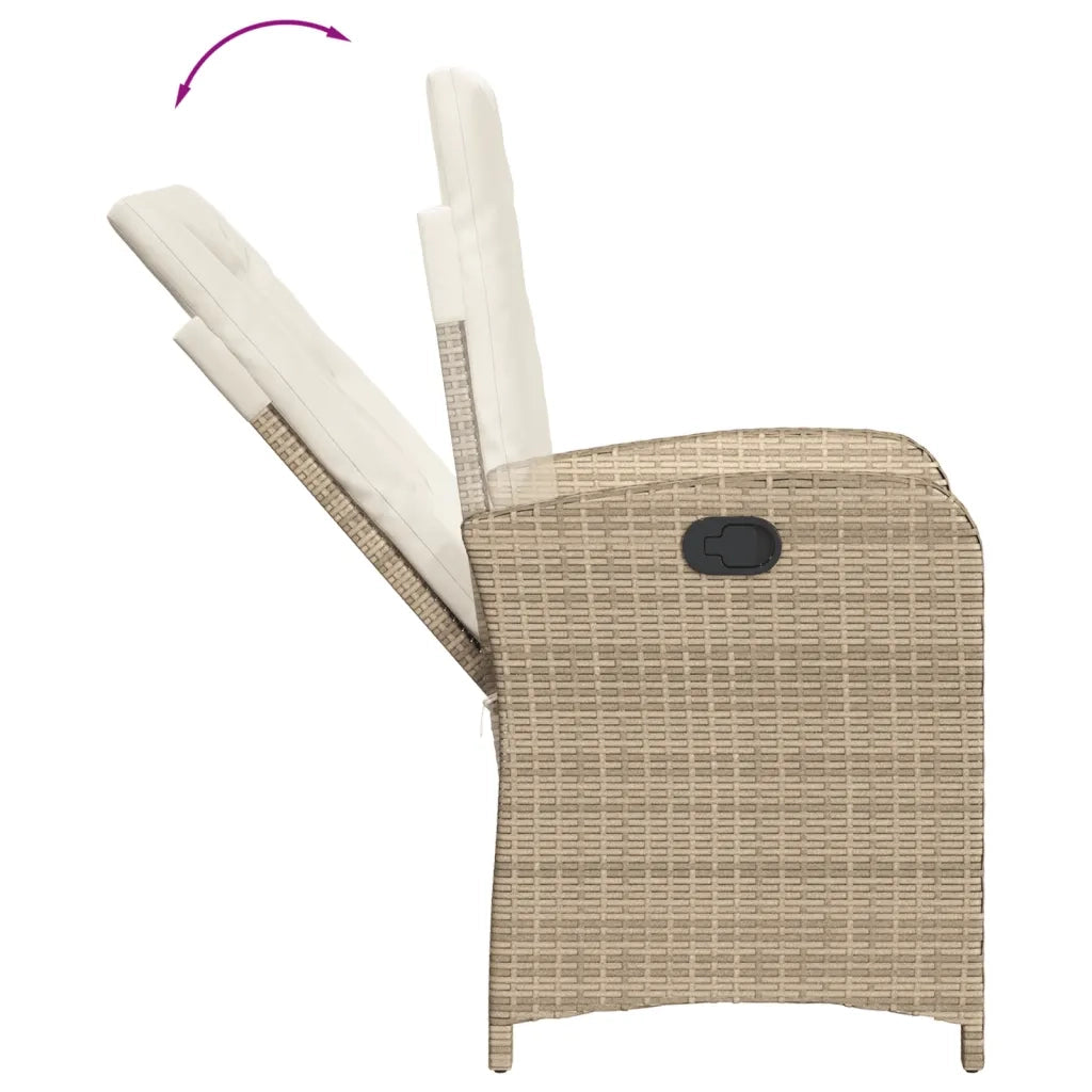 Set da Bistrò 3 pz con Cuscini Beige in Polyrattan 365180