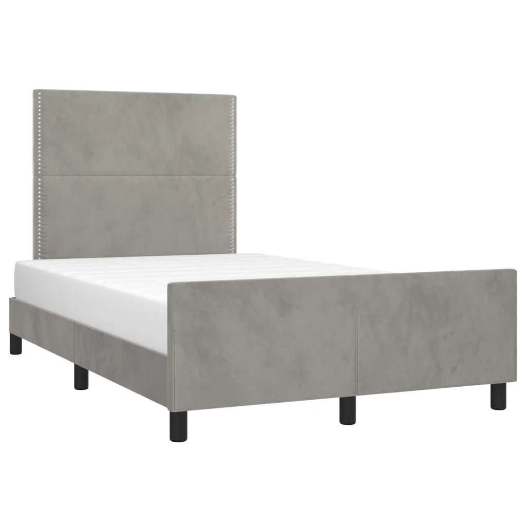Giroletto senza Materasso Grigio Chiaro 120x200 cm Velluto 3125684