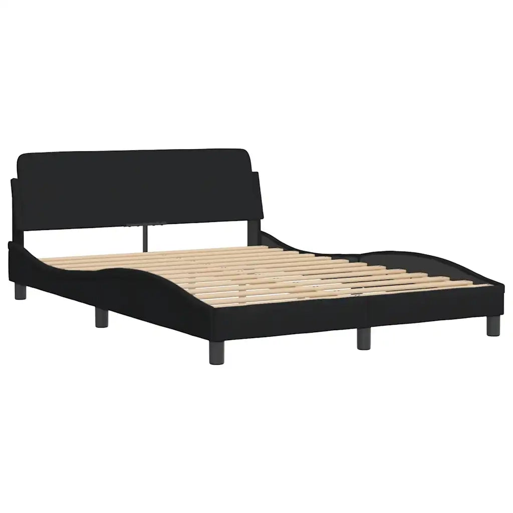 Letto matrimoniale | Letto per adulti | Giroletto senza Materasso Hanko Nero 120x200 cm Tessuto