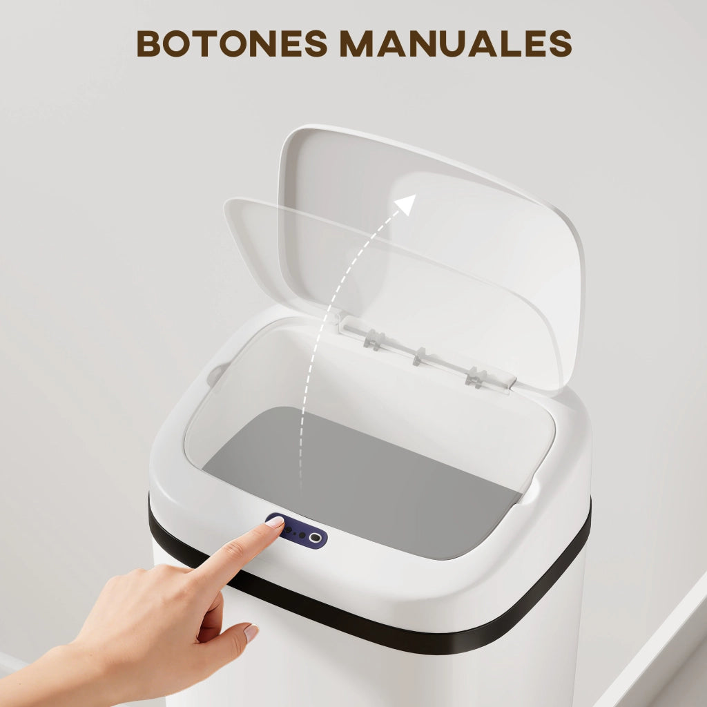 Pattumiera Automatica con Sensore ¨C Xylo ¨C 50L Acciaio Inox Bianco Antimpronta