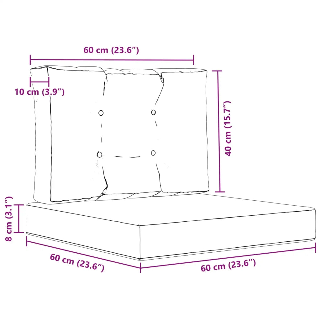Cuscino per divano da esterno 2 pcs Blu Reale Poliestere 900737