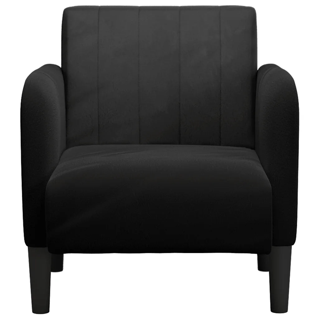 Divano Sedia con Braccioli Nero 54 cm in Velluto 4100583