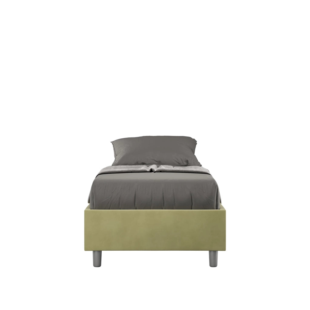 Letto 1 Piazza e Mezzo Sommier 120x190 cm con Rete Azelia Tè Verde