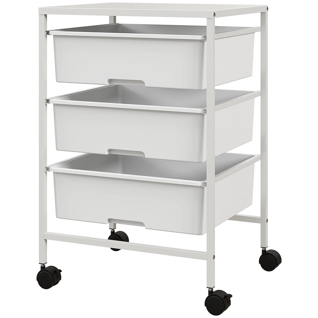 Carrello di servizio con 3 ripiani e cesti ¨C zephmum ¨C acciaio