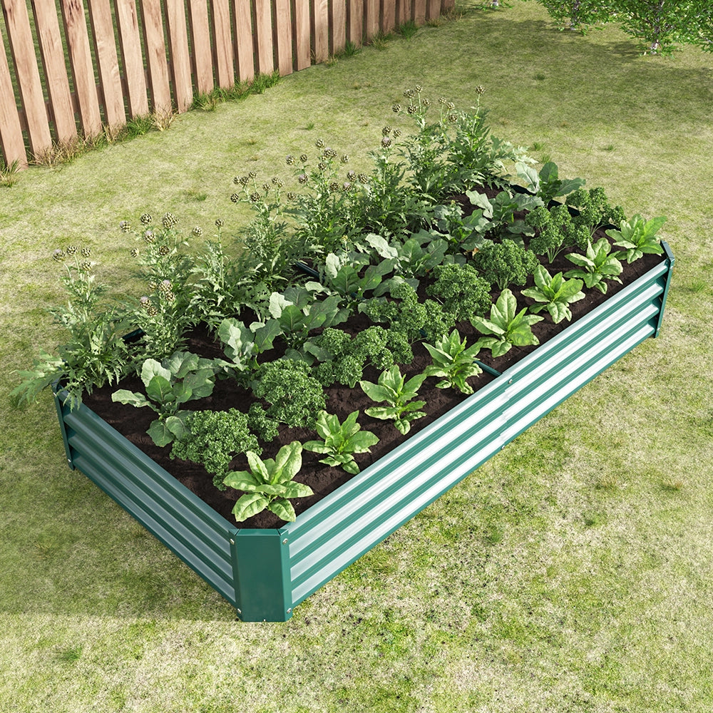 Aiula rialzata-Xylo-Metallo-design stabile, antiruggine, senza fondo, per orto/giardino