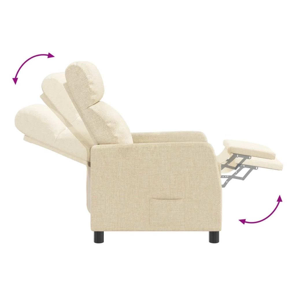 Poltrona reclinabile Crema Tessuto 42035084