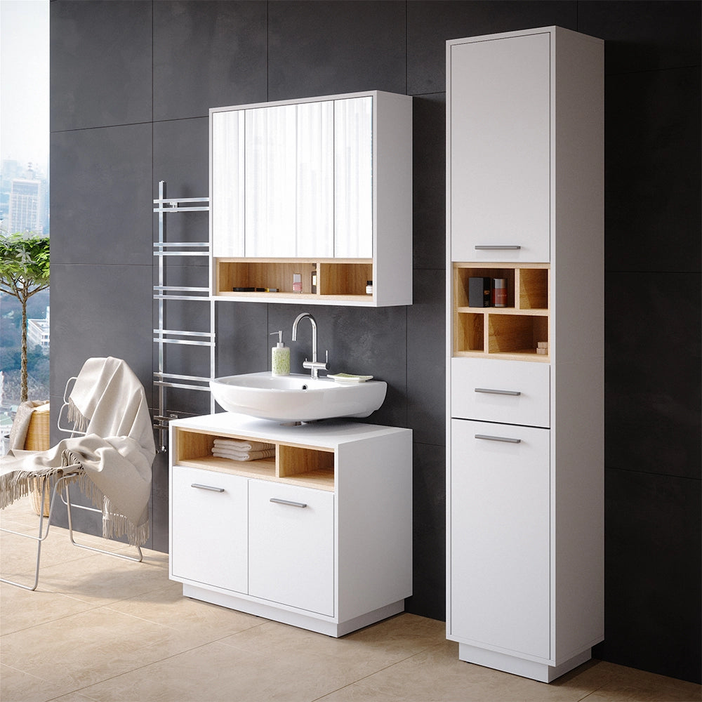 Vicco Specchio contenitore bagno Bianco 80 x 72 cm