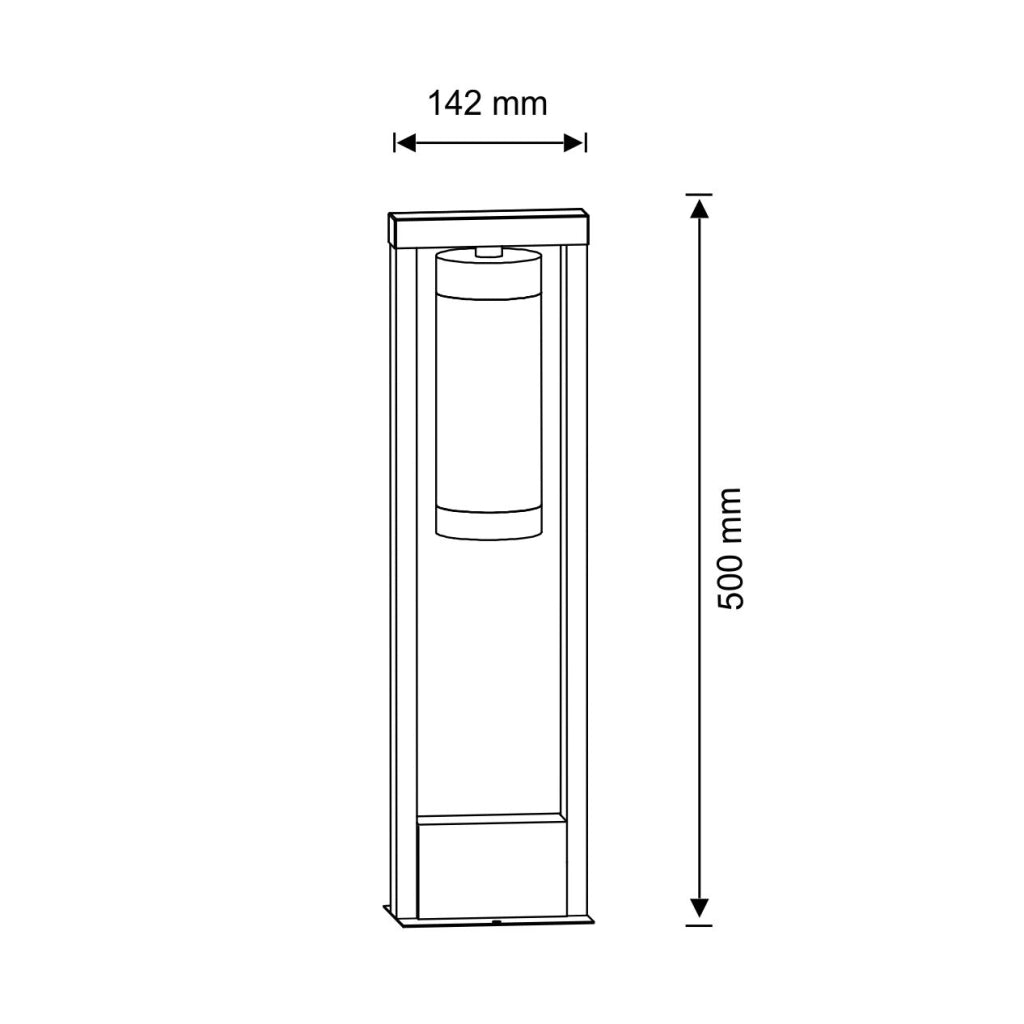 Lampada paletto esterno 50 cm E27 SPECTRA nero Polux