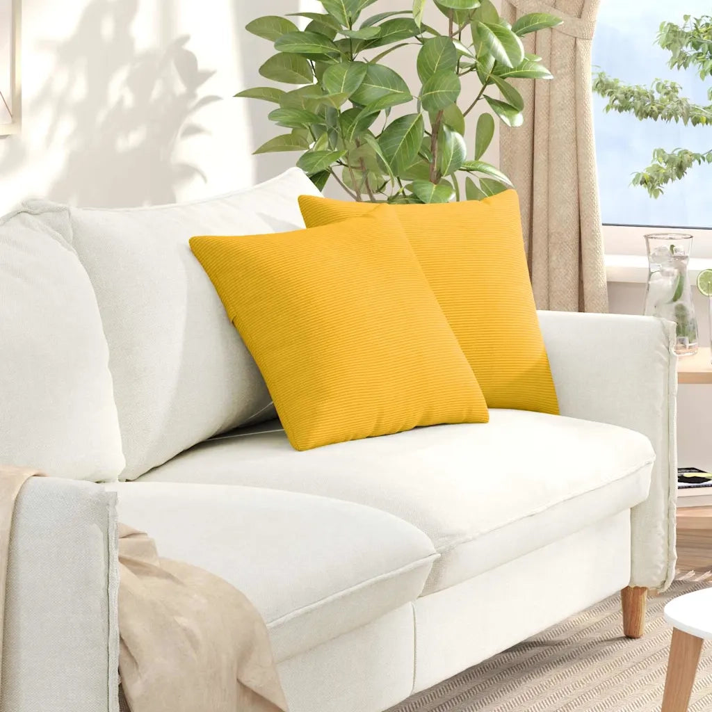 Cuscini da Divano 2 pcs Giallo Chiaro 45 x 45 cm 42013952