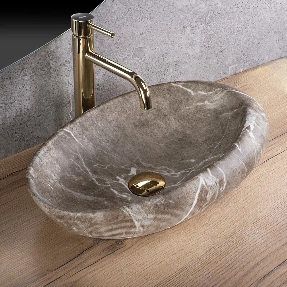 Lavabo Da Appoggio Rea Roxy B Stone Nature