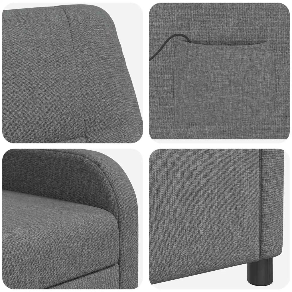 Poltrona Massaggiante Grigio Scuro Tessuto 42035034