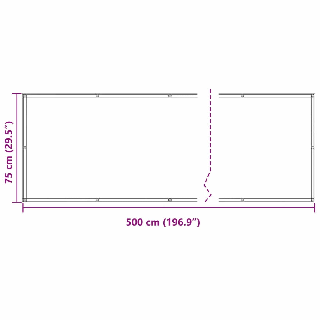 Schermo da balcone | Paravento da Balcone Grigio chiaro e bianco 75 x 500 cm
