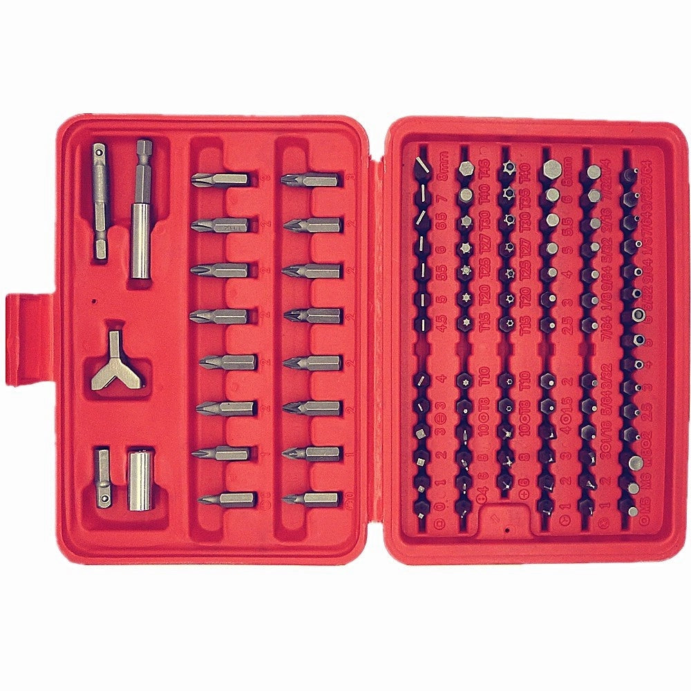 Trade Shop - Kit 100 Inserti Per Cacciavite Avvitatore A Batteria In Valigetta -