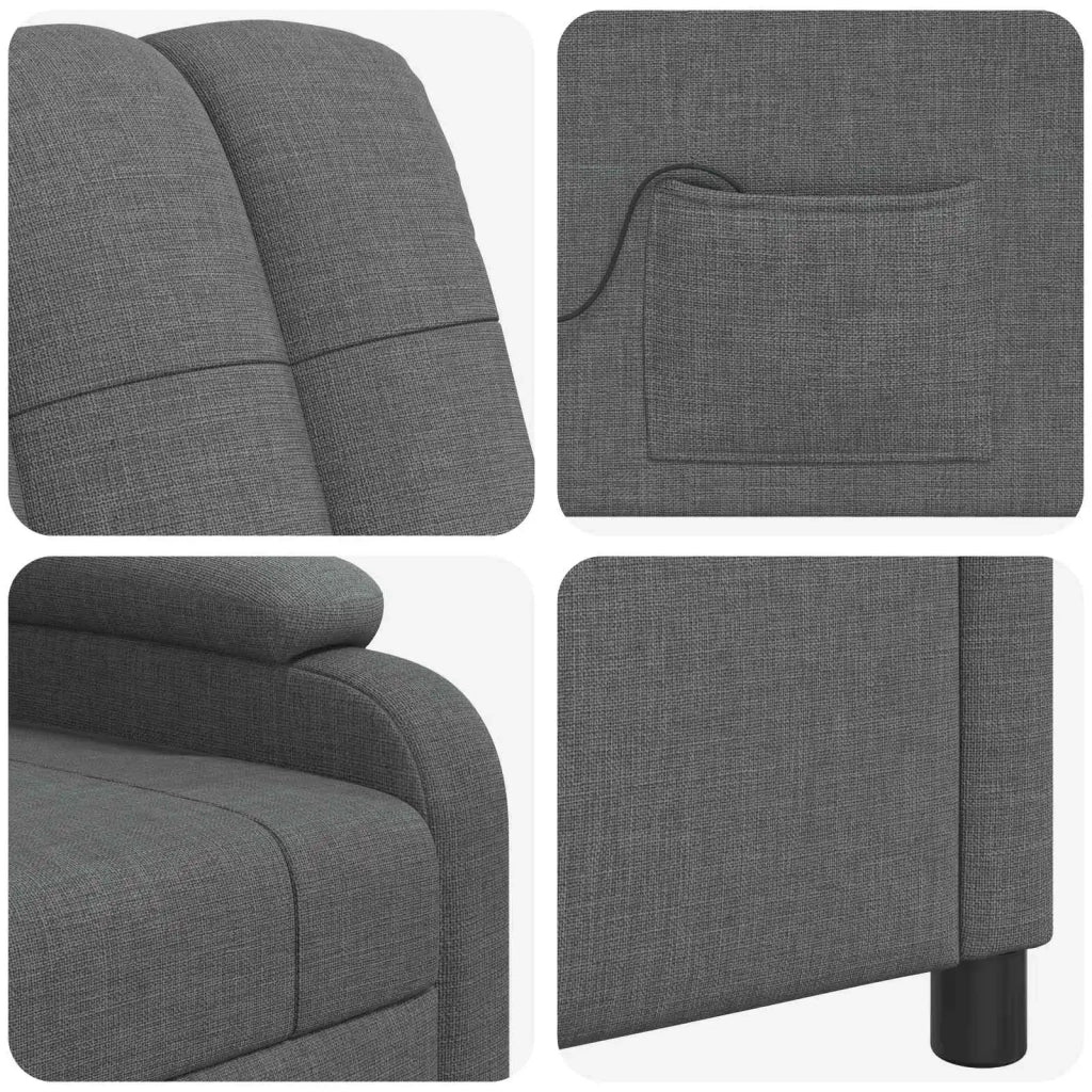 Poltrona Massaggiante Grigio Scuro Tessuto 42034970