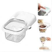 Verga il contenitore per residui sotto il lavandino, scarico con morsetto, contenitore per raccogliere i rifiuti e filtro per residui, lavandino per verdure/frutta, organizzatore spaziale per il contenitore del lavandino