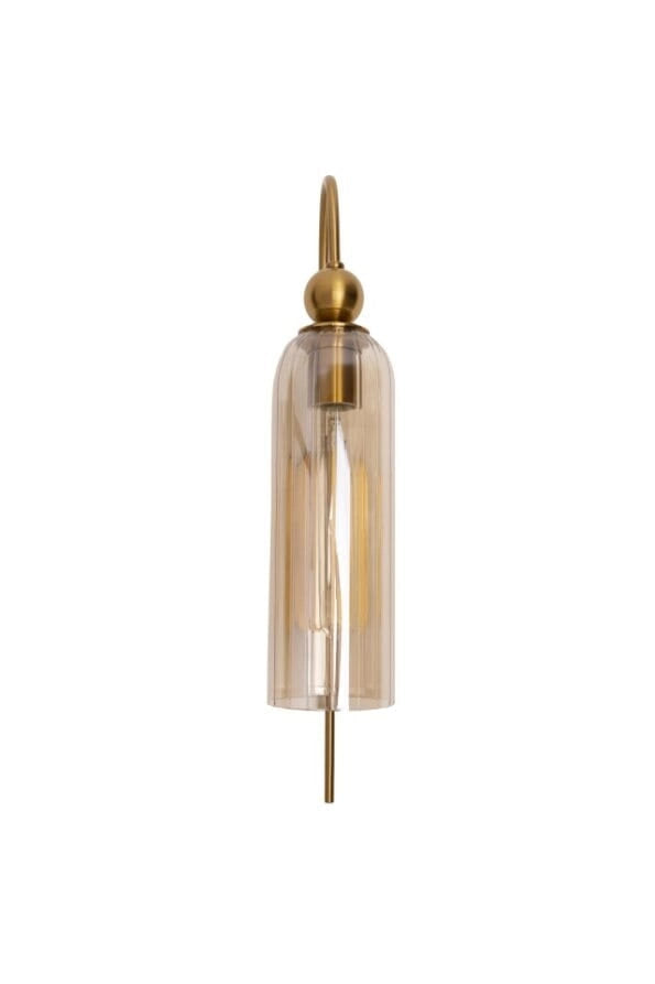 Applique vintage Campanila ottone/vetro ambra E27 Maxlight