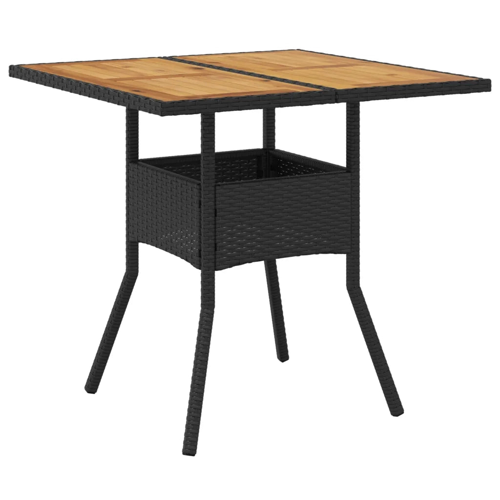 Set Pranzo da Giardino 3 pz con Cuscini Nero Polyrattan Acacia 3278709