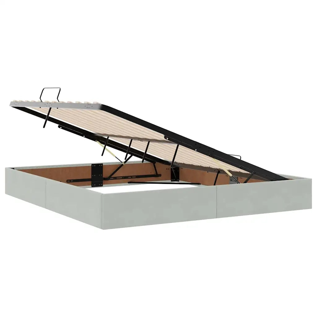 Letto con contenitore e materasso Grigio chiaro 180 x 200 cm