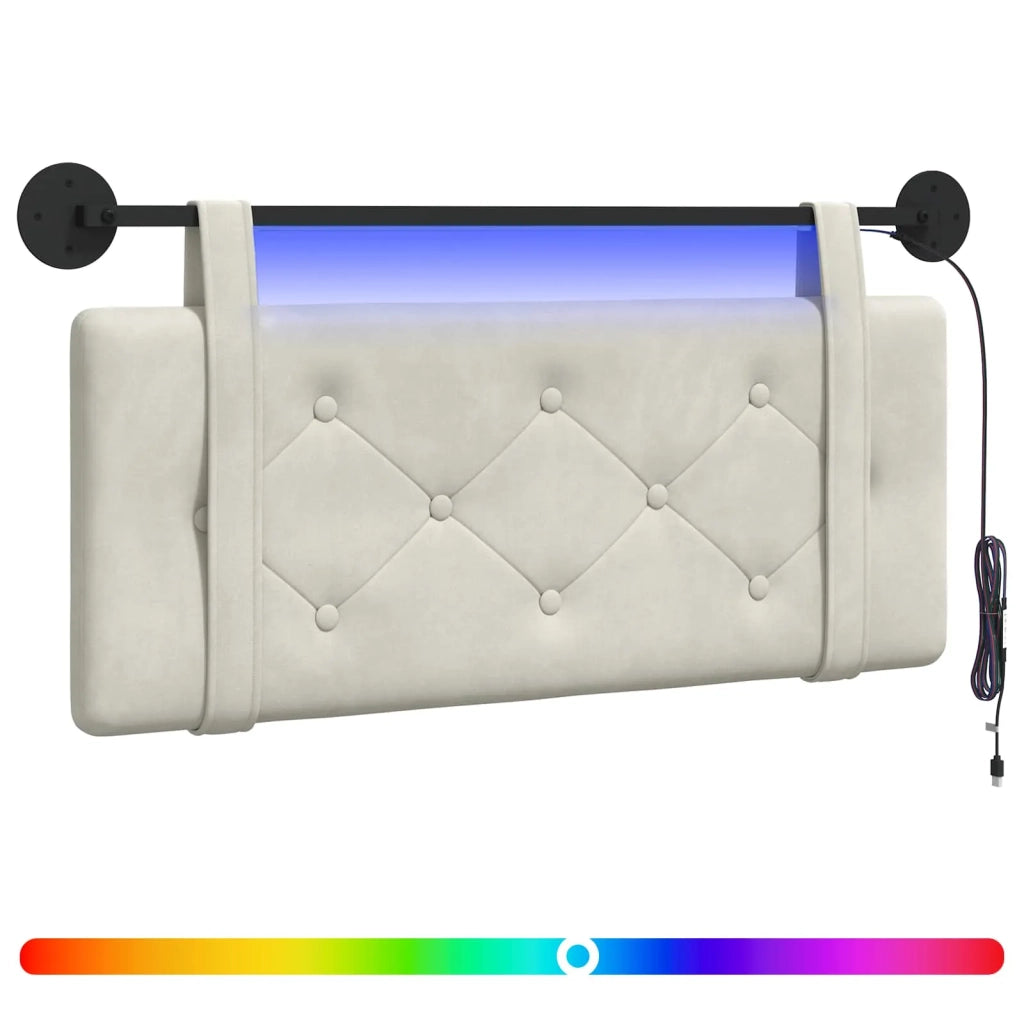 Testiera sospesa Con luce LED Crema Velluto 3424119