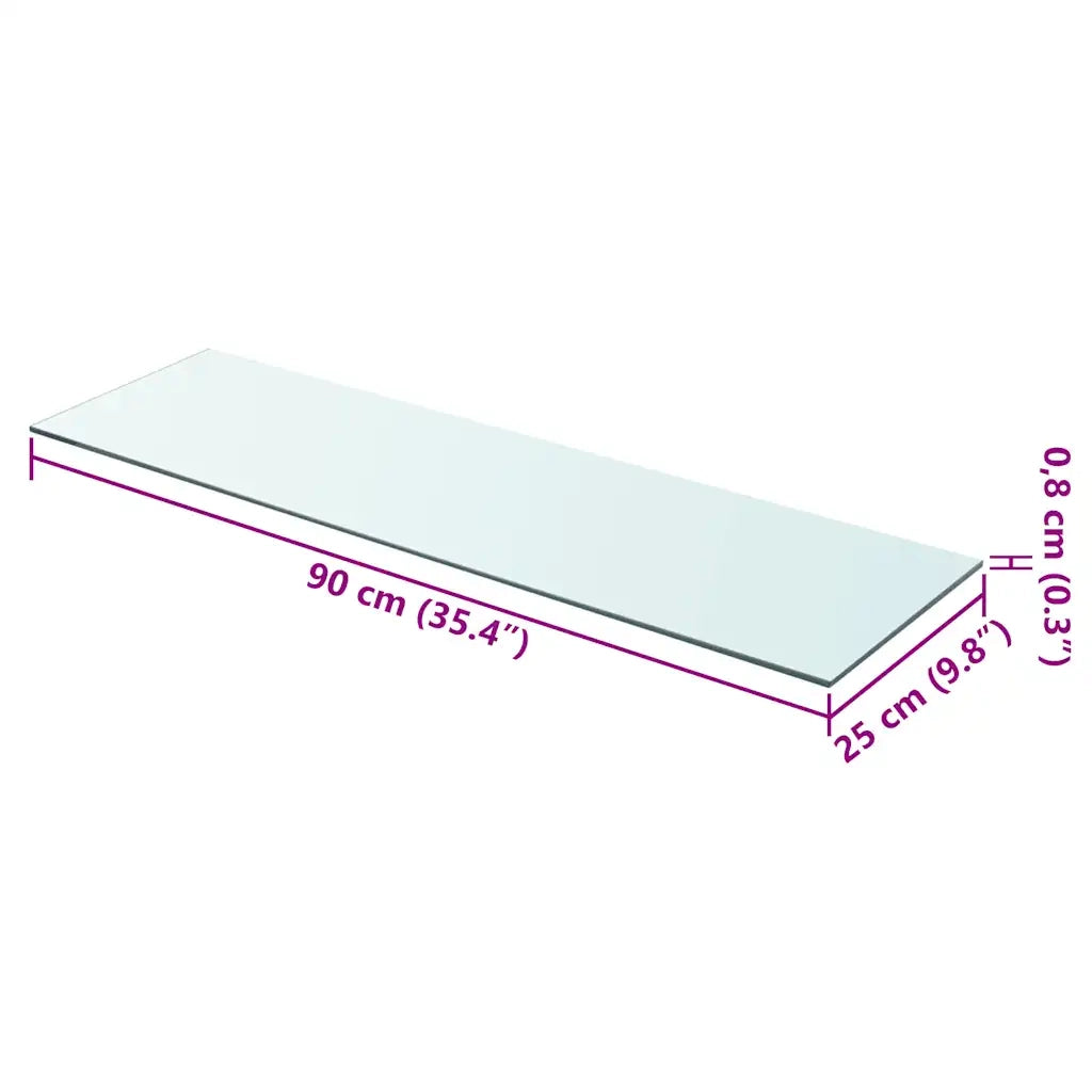 Mensola in Vetro Trasparente 90x25 cm 243840
