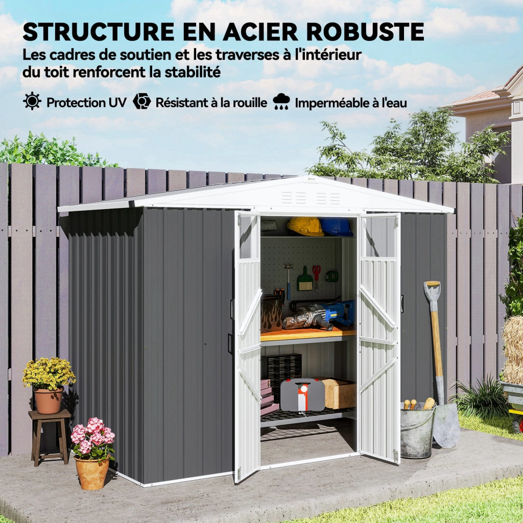 Casetta da giardino in metallo ¨C Minimal ¨C grigio 246x117x180 cm