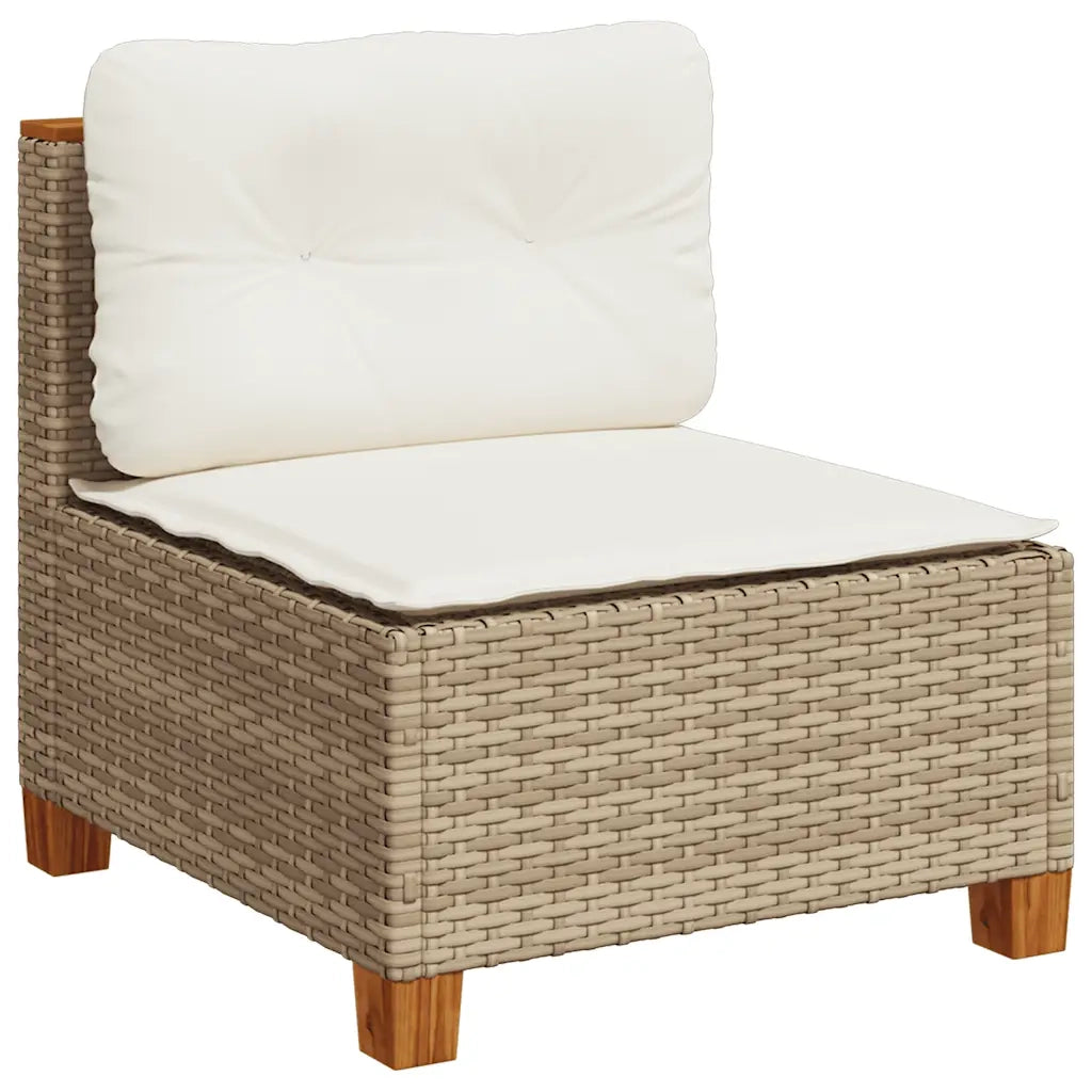 Set Divano da Giardino 10 pz con Cuscini Beige in Polyrattan 3262045