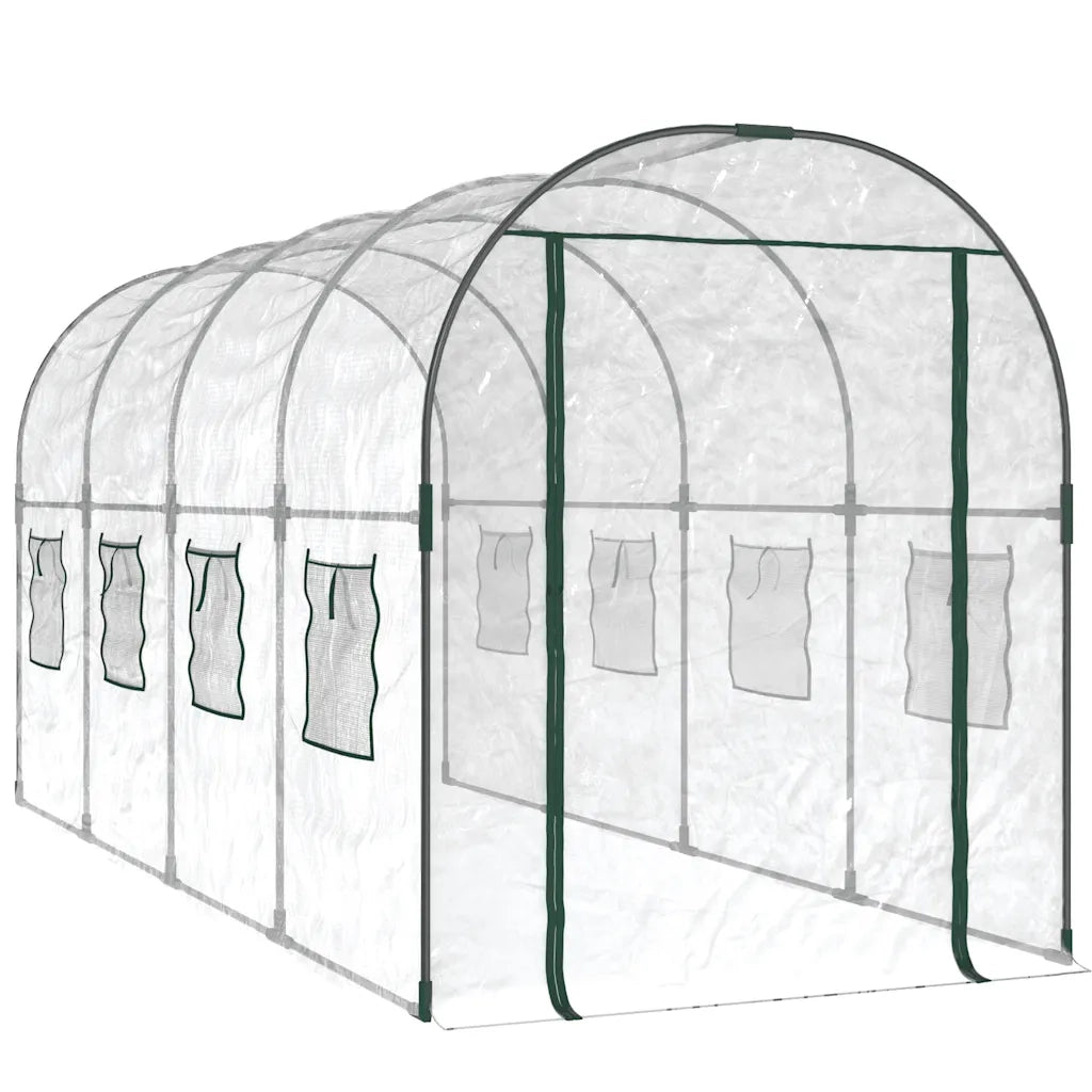 Serra Trasparente 160x400x190 cm PVC Acciaio Verniciato Polvere 317247